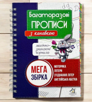 Комплект Багаторазові прописи з канавкою Мега збірка 4в1, Моторика, Літери, З'єднання літер, Англійська абетка Ручка та 10 стержнів
