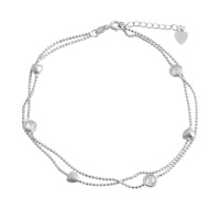 Серебряный браслет на ногу CatalogSilver с фианитами, вес изделия 3,98 гр (2079347) 2326 размер