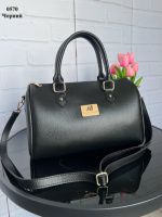 Чорна - шикарна, елегантна та функціональна сумка-бочонок на блискавці (0570)