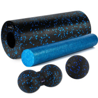 Масажний набір PowerPlay PP_4015 EPP Foam Roller Set 4in1 (2-ва роли + 2-ва м'ячі) Чорно-синій