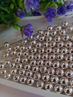 Бусины пластиковые 8 мм. Цвет - серебро. Упаковка 20 шт.