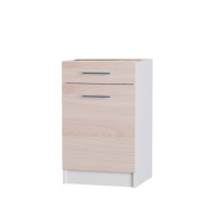 Кухонный модуль нижний с шухлядой Эверест Эко 500 ясень шимо светлый/белый (без столешницы) 50х46х82 см (DTM-2793)