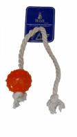 Игрушка для собак МЯЧ МИНА MODES Denta с канатом для собак оранжевый размер S-6 см