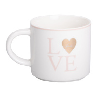 Чашка фарфоровая 350 (мл) для кофе и чая Love Белая RX-N240126WL