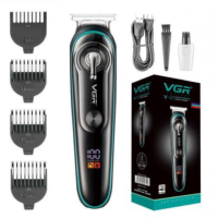 Аккумуляторный триммер для стрижки волос и бороды с USB и LED-дисплеем VGR V-075