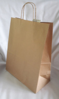 Пакет паперовий «Бурий КРАФТ» з крученими ручками 260х120х320 мм
