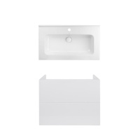 Комплект Qtap тумба підвісна Tern 800х580х437 мм White + раковина урізна Albatross 01 QT71TE44106