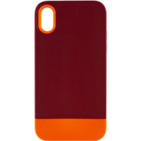 Чохол TPU+PC Bichromatic для Apple iPhone X / XS (5.8«») (Brown burgundy / Orange) - купити в SmartEra.ua