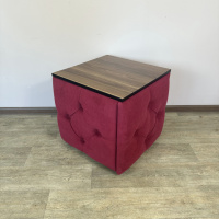 Пуф-трансформер 5в1 Остин-1 со столиком велюр красный/орех калифорнийский 4-4-9005