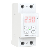 Защитное реле напряжения однофазное D2-63 на DIN-рейку, 63А, 13900ВА, 120-280В, двухмодульное с индикатором напряжения (Красный)