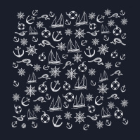 Бандана с узором Морская 1 10558 54х54 см