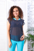 Жіночий брючний костюм «Трініті» оптом | Батал | Розпродаж моделі Блакитний, 50