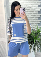 Легкий спортивний костюм у смужку «Smart» оптом | Батал | Розпродаж моделі Джинс, 50-52