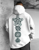 Худі біле з ДТФ (оверсайз) | 66-476