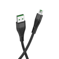 Кабель заряджання для телефону, планшета Hoco U53 Flash microUSB (4A) (1.2m) Чорний - купити в SmartEra.ua