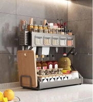 Органайзер для спецій Glaceon Spice Rack двоярусна сушарка-полиця для посуду та приправ, кухонна стійка