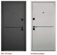 АКЦІЯ Двері вхідні HYGGE COTTAGE Black Line RAL 7121/Білий супермат, 860x2050