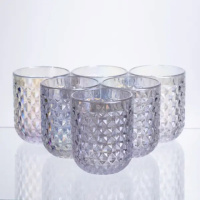 Набір склянок 6 штук по 250 мл із товстогого скла рельєфні rainbow HP-19-256