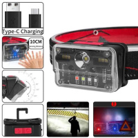 Фонарь налобный M-006-XPG+8SMD+4SMD(white+red+green+blue+UV), Фонарь аккумуляторный для рыбалки