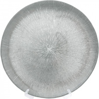 Блюдо сервировочное Silver Web декоративное Ø33см, подставная тарелка, стекло