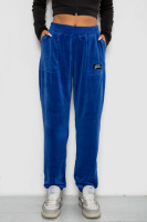 Спортивные штаны велюровые женские на флисе, цвет электрик, 238R58649-1