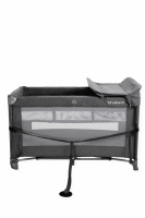 Ліжко-манеж дитяче з другим ярусом та пеленатором VELANO Tino, dark grey