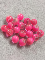 Бусины керамика/ 8 мм/ цена за 1 шт/ розово-прозрачный