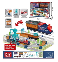 Залізниця-локомотив, розкладний вагон, вантажний потяг з автоматичним рухом.