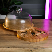 Дошка для подачі сиру з ножами та ковпаком