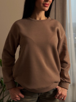 Базовий однотонний світшот «Stand» оптом | Норма і батал Капучіно, 46-48