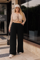 Теплі жіночі штани палаццо «Gait» | Норма і батал Чорний, 46-48