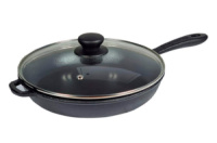 Сковорода чугунная 22 х 4см со стеклянной крышкой (Т2012С3)