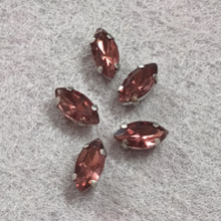 Страз(стекло) в оправе/ 5×10мм/ аметистовый/ 5 шт