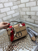 Пісок — стильний молодіжний клатч з екошкіри, декорований хусткою (0257)