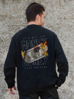 Утеплений оверсайз світшот на флісі з принтом Without Fire Black