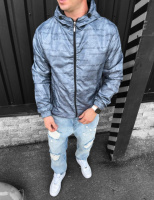 Весняна сіра чоловіча вітрівка з написом