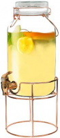 Кувшин-банка для лимонада 4л с краном на стальной подставке