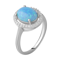Серебряное кольцо CatalogSilver с опалом 1.175ct, вес изделия 2,79 гр (2060369) 17.5 размер