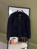 Кашемірова куртка Loro Piana темно-синього кольору з хутром бобра v114