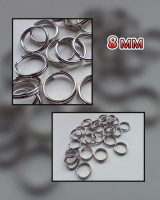 Соединительные колечки «двойные» . Размер - 8 мм. Упаковка - 5 грамм(прим.38 шт). Цвет сталь