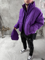 Куртка зимова (матова) зі знімним капюшоном виробництво Україна