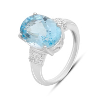 Серебряное кольцо CatalogSilver с натуральным топазом 7.688ct, вес изделия 4,95 гр (2187783) 19 размер