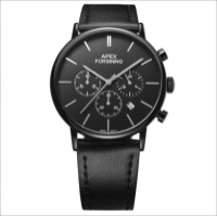 Чоловічий годинник Forsining 8312 All Black з хронографом та кварцовим механізмом