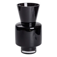 Ваза из цветного стекла для цветов 31 см декоративная ваза для декора и интерьера 4 л Черная HP-10-33