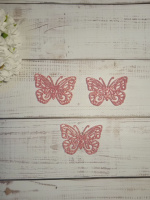 Метелик з фоамірану з глітером темно-рожевий №6