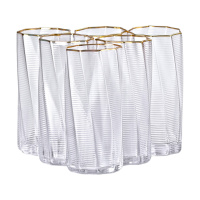 Набір склянок 3-D print високих 6 штук по 450 мл, золото