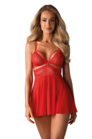 Пеньюар Obsessive 838-BAB-3 babydoll Червоний S/M