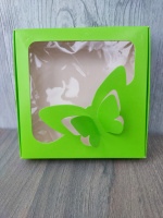 Коробочка з віконцем «Метелик» зелена