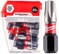 Біта SHOCKWAVE MILWAUKEE, TX30, 25мм, (25шт), пластикова коробка