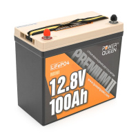 Аккумуляторная батарея LiFePO4 Power Queen 12.8V 100Ah Mini, 1280Wh, BMS 100A, ≥4000 циклов, 329*172*214мм